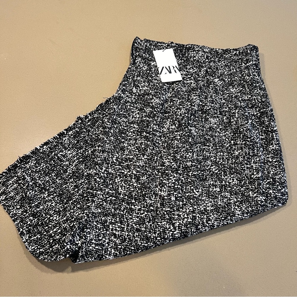 Zara textured tweed pencil skirt ankle length - Picture 6 of 12